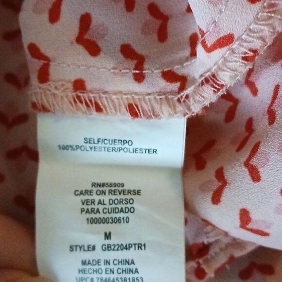 Gianni Bini Womens M Pink Floral Off Shoulder Cold Shoulder Spaghetti Strap Top - Picture 8 of 9